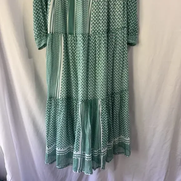 Vintage Ibiza Long Sleeve Cotton Maxi Dress Small Peasant Boho Trad Cottage core - Picture 9 of 11